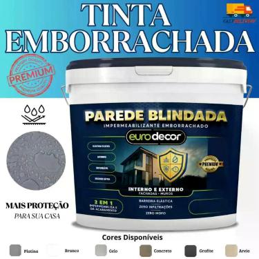 Imagem de Super Tinta Emborrachada Impermeabilizante Parede Blindada 1kg 3,6kg 1