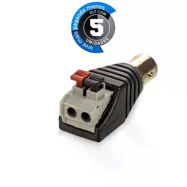Imagem de Conector Borne Bnc De Pressão Fêmea - Kit Com 5 - Cirilo Cabos