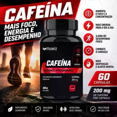 Imagem de Cafeína 200mg Muwiz (60 Cápsulas) Energia, Foco e Disposição
