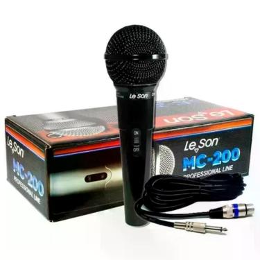 Imagem de Microfone Leson Mc-200 Dinamico Profissional Preto Brilhante