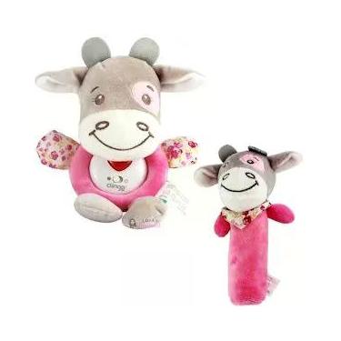 Imagem de Kit Presente Brinquedos Infantis Bebê Pelúcia Vaquinha Musical e Choca