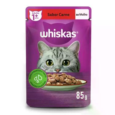 Imagem de Ração Úmida Sachê Carne ao Molho para Gatos Adultos Whiskas 85g