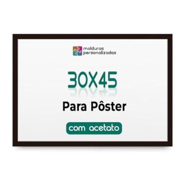 Imagem de Moldura 30x45 cm Para Arte Foto Imagem Decorativa com Proteção Acetato (Preto)
