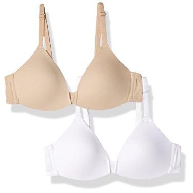 Imagem de Hanes Pacote com 2 sutiãs femininos moldados sem aro, Branco/Nude, (34) A