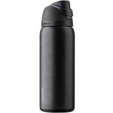 Imagem de Owala FreeSip - Garrafa de água de aço inoxidável isolada com canudo, sem BPA, 946 ml | Very, Very Dark (Preto)