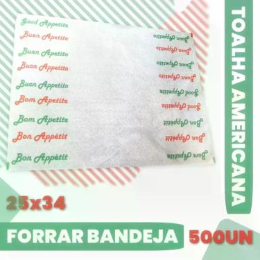 Imagem de Toalha americana bom apetite impressao papel bandeja kit 2un - Mamedes