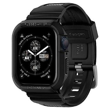 Imagem de Spigen Rugged Armor Pro para Apple Watch Capa com Pulseira Series SE3/9/8/SE2/7/6/SE/5/4 45mm/44mm Proteção TPU com Pulseira - Preto