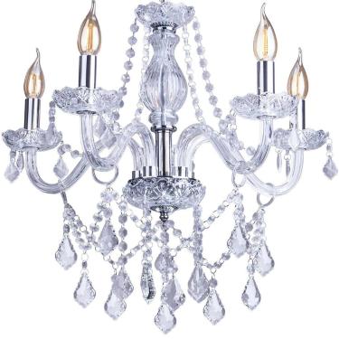 Imagem de Lustre Cristal Legítimo Clássico Corsalle 5 Braços Candelabro Maria Te