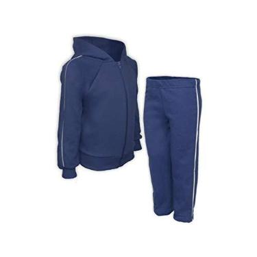 Imagem de Conjunto Moletom Juvenil Azul Marinho Tamanho 10