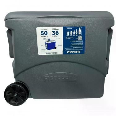 Imagem de Caixa Térmica Cooler Tropical 50l Com Rodas Cinza Soprano