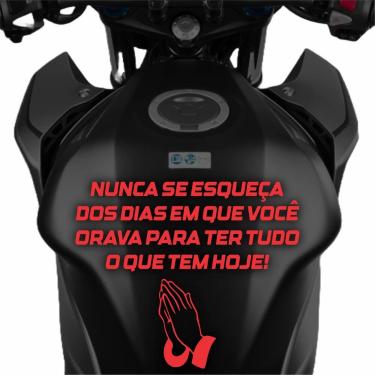 Imagem de Adesivo Moto Personalizado Frase Motivacional Vermelho - Resitank