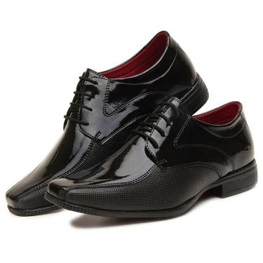 Imagem de Sapato Social masculino preto modelo de amarrar estilo italiano numera