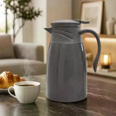 Imagem de Garrafa Térmica 1 Litro Moderna para Café Chá Leite e Água com Alça Er