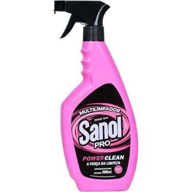 Imagem de Sanol Pró, Limpador multiuso desengraxante, Power Clean, 500ml, Rosa | Tira giz de cera, cera de vela, maquiagem, etiqueta, tinta de caneta, graxa, óleo, chiclete e piche