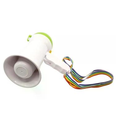 Imagem de Megafone Amplificador Portatil Mini Gravador De Mao Ajuste Sirene Musical Dobravel A Pilha Profissional