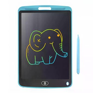 Imagem de Lousa Mágica Infantil Lousa Mágica 12 para Desenho e Anotações com Tela LCD e Botão de Apagar Azul