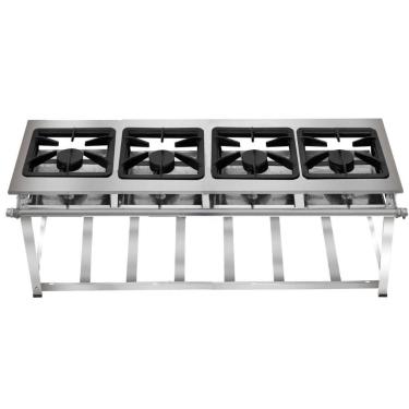 Imagem de Fogão Industrial 4 Bocas 30x30 AP P7 em Aço Inox Leona - Mr Fogões