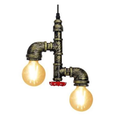 Imagem de Kawell Luminária Pendente Vintage Kawell, Lustre De Teto Industrial Retrô, Criativo, Cano D'Água, Pendurado, Ferro, Art Déco, E26, 60 W, Máx., Para Quarto, Café, Bar, Restaurante, Cozinha, Cor Bronz