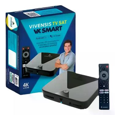 Imagem de Receptor Vivensis Smart Tv Android Hd Digital Sat Box 4k Preto 127/220