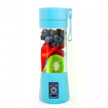 Imagem de Mini Liquidificador Portátil Recarregável 6 Lâminas Azul