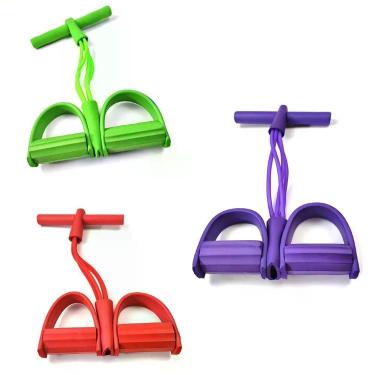 Imagem de Elástico Extensor Multifuncional Tube Fit Treino de Múltiplos Grupos Musculares com Apoio Ergonômico para os Pés e Barra
