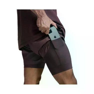 Imagem de Shorts Masculinos 2 Em 1 De Secagem Rápida, Respiráveis, De Camada Dup