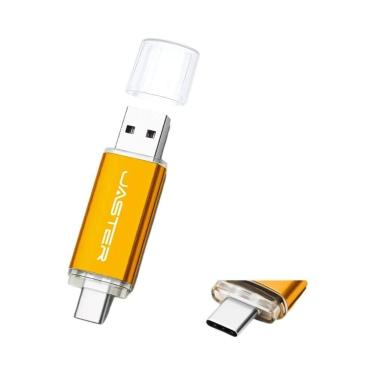 Imagem de Pen Drive USB Tipo C 2 Em 1 De Alta Velocidade Em Metal 128GB 64GB 32G