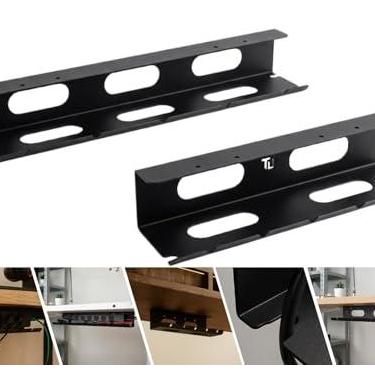 Imagem de Organizador de Fios em Aço para Mesa e Parede TL PRO | Suporte Para Cabos, Régua de Tomada e Setup Gamer | Calha Organizada e Oculta com Parafusos Inclusos