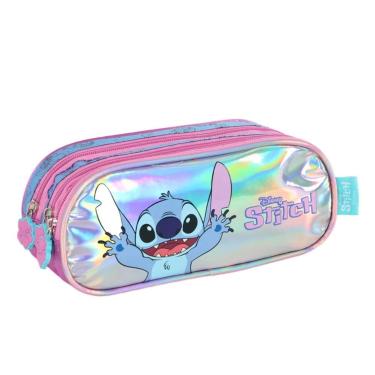 Imagem de Estojo Escolar Lilo & Stitch Disney 3 Divisorias Triplo Roxo - Luxcel