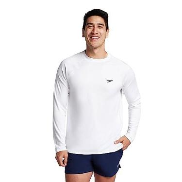 Imagem de Speedo Camisa masculina de natação UV manga longa ajuste solto camiseta fácil