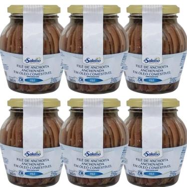 Imagem de Kit 06 Un Filé De Anchova Di Salerno Em Óleo Comestível 360g
