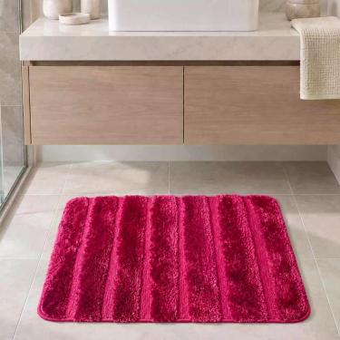 Imagem de Tapete de Banheiro Dublin Poliéster 70x50cm 01 Peça Pink Clara Luz Decora