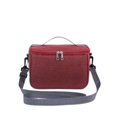Imagem de Bolsa Térmica de Mão a Prova D'água Para Levar Sucos, Lanches e Marmitas (Vinho/P)