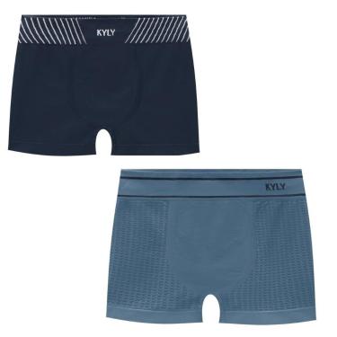 Imagem de Kit Com 2 Cuecas Boxer Infantil Sem Costura Kyly- tamanho:P 4 A 6 ANOS