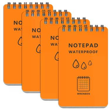 Imagem de Caderno WRENBEN 8 cm 13 cm Quadriculado Laranja Pacote com 4 unidade