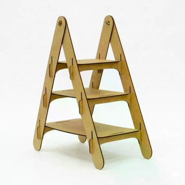 Imagem de Escada Expositor Escadinha De Doces Decorativa Em Mdf Cru - MV Utilida
