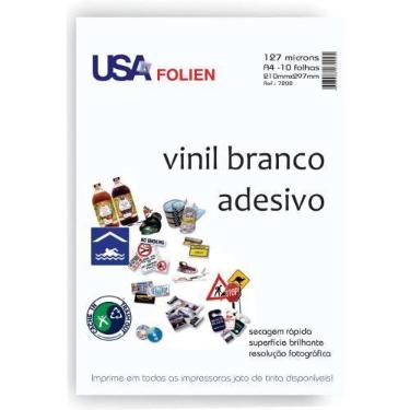 Imagem de Papel Fotográfico INKJET A4 Vinil Adesivo Branco - Caixa com 10 Unidad