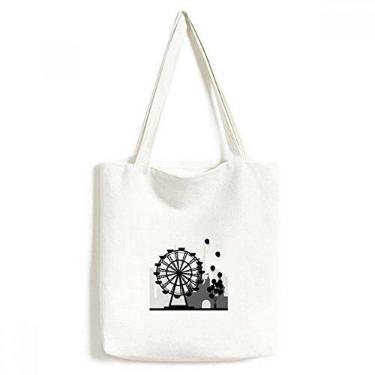 Imagem de Bolsa de lona para parque de diversões com roda-gigante, bolsa de compras casual