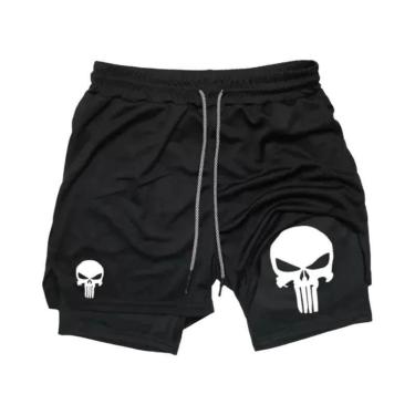Imagem de Shorts Esportivos Masculinos 2 Em 1 De Secagem Rápida Com Bolsa Para C