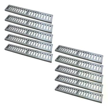 Imagem de Kit Ralo Grelha Linear 7015X10GDA Captação Águas Pluviais com Caixilho em Alumínio Fundido Polido GDA Industria