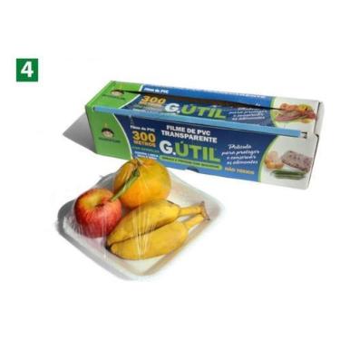 Imagem de Caixa Rolo De Filme Pvc 45cm X 300 Mts Com Trilho Cortante - Sem marca