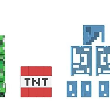 Imagem de Mattel Minecraft Creeper Nível Diamante Boneco de Ação Colecionador 14 cm com Acessórios Fundidos, Presente Colecionável para Fãs Adultos e Crianças a Partir de 6 Anos
