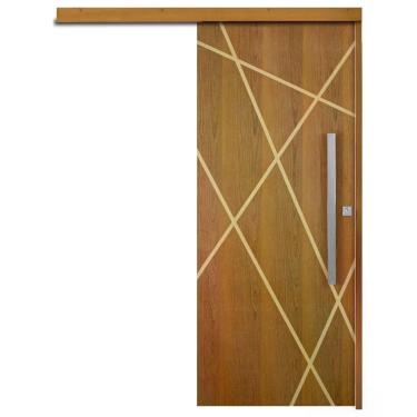 Imagem de Porta De Correr Agatha Trilho Embutir Pux.barra Chata Cromado 1.20 X 2.10 Lado Esquerdo – Hale
