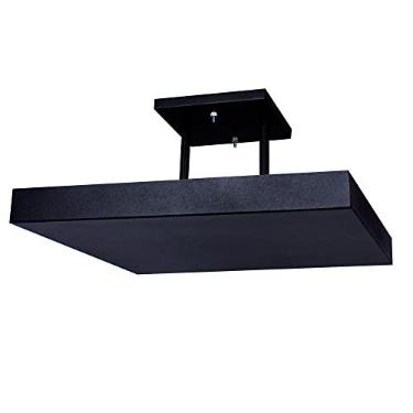 Imagem de Lustre Plafon Pendente Luminária Luz Indireta 30x30 Preto