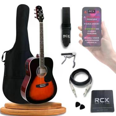 Imagem de Violão Giannini Aço Eletroacústico kit Completo, GD-1 3TS