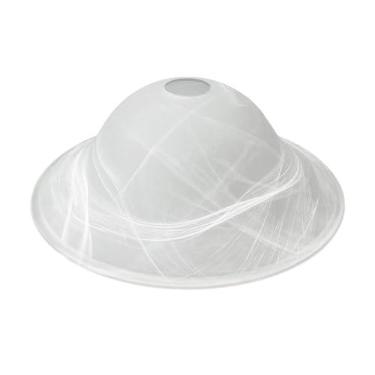 Imagem de Abajur de vidro antigo para luminária de chão, substituição de abajur de alabastro Torchiere, peças de reposição para lâmpada de chão (alabastro branco, 30,5 cm)