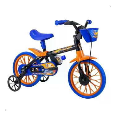 Imagem de Bicicleta Aro 12 Hot Wheels 2 Com Rodinhas e Squeeze - Nathor