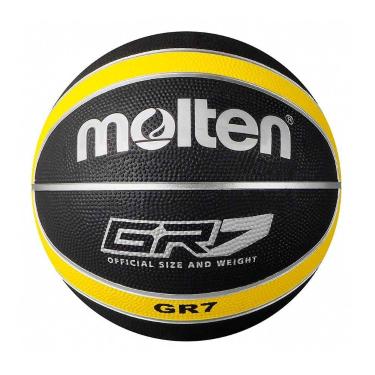 Imagem de Bola de Basquete Molten GR7 Rubber Cover Basketball Preto/Amarelo, Úni