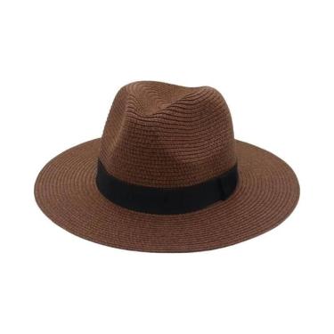 Imagem de Chapéu De Palha Panamá Com Fita Preta Para Homens E Mulheres, Estilo C