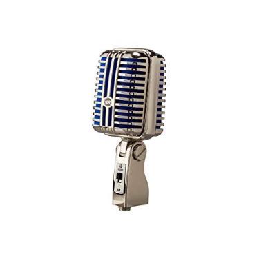 Imagem de Monoprice Microfone dinâmico clássico azul Memphis – unidirecional, estilo retrô com interruptor liga/desliga e capa protetora – Série Stage Right